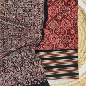 Pure Cotton Ajrakh Screen Print 3-Piece Suit 05
