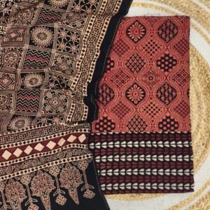 Pure Cotton Ajrakh Screen Print 3-Piece Suit 03