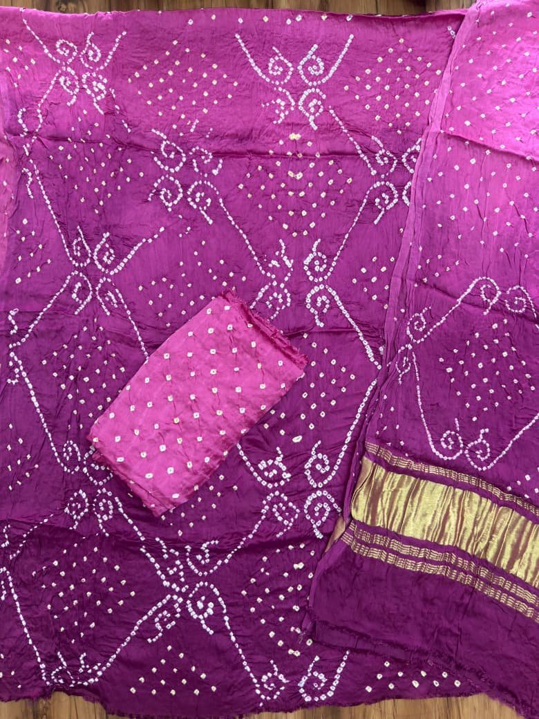 Bandhani Suit – Modal Silk Barik Bandhej Fancy Design 12
