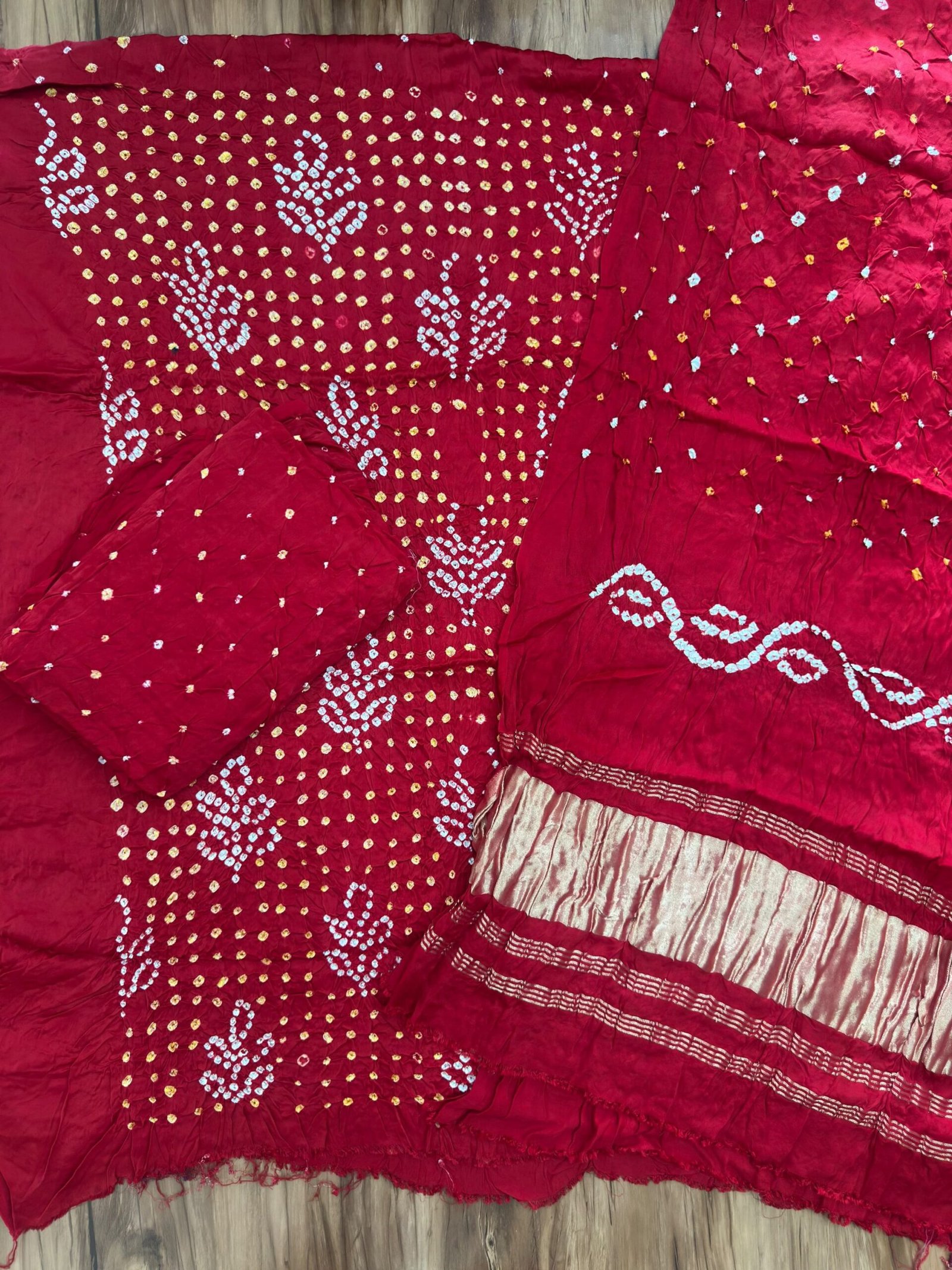 Bandhani Suit – Modal Silk Barik Bandhej Fancy Design 01