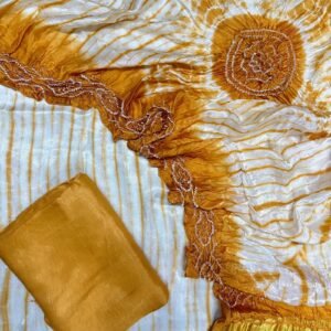 Modal Silk Tie & Dye Bandhani 3 Piece Suit - 11
