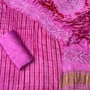 Modal Silk Tie & Dye Bandhani 3 Piece Suit - 08