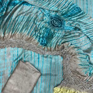 Modal Silk Tie & Dye Bandhani 3 Piece Suit - 23