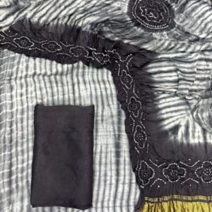Modal Silk Tie & Dye Bandhani 3 Piece Suit - 09