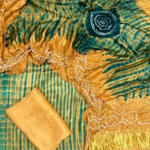 Modal Silk Tie & Dye Bandhani 3 Piece Suit - 24