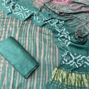 Modal Silk Tie & Dye Bandhani 3 Piece Suit - 01