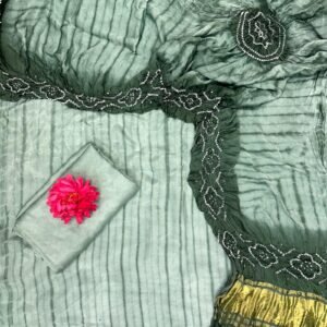 Modal Silk Tie & Dye Bandhani 3 Piece Suit - 25