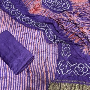 Modal Silk Tie & Dye Bandhani 3 Piece Suit - 20