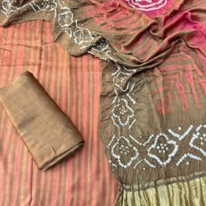 Modal Silk Tie & Dye Bandhani 3 Piece Suit - 04