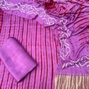 Modal Silk Tie & Dye Bandhani 3 Piece Suit - 05