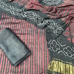 Modal Silk Tie & Dye Bandhani 3 Piece Suit - 06