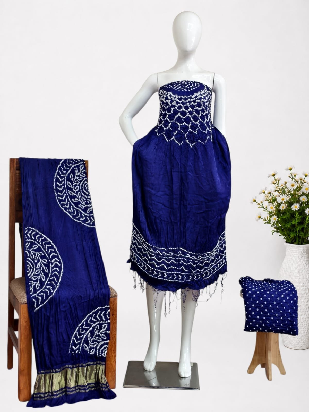 Bandhani Suit – Modal Silk Barik Bandhej Fancy Design 15