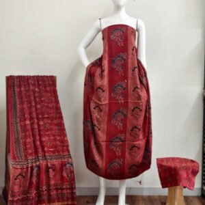 Pure Modal Silk Ajrakh Natural Dye 3-Piece Suit 05