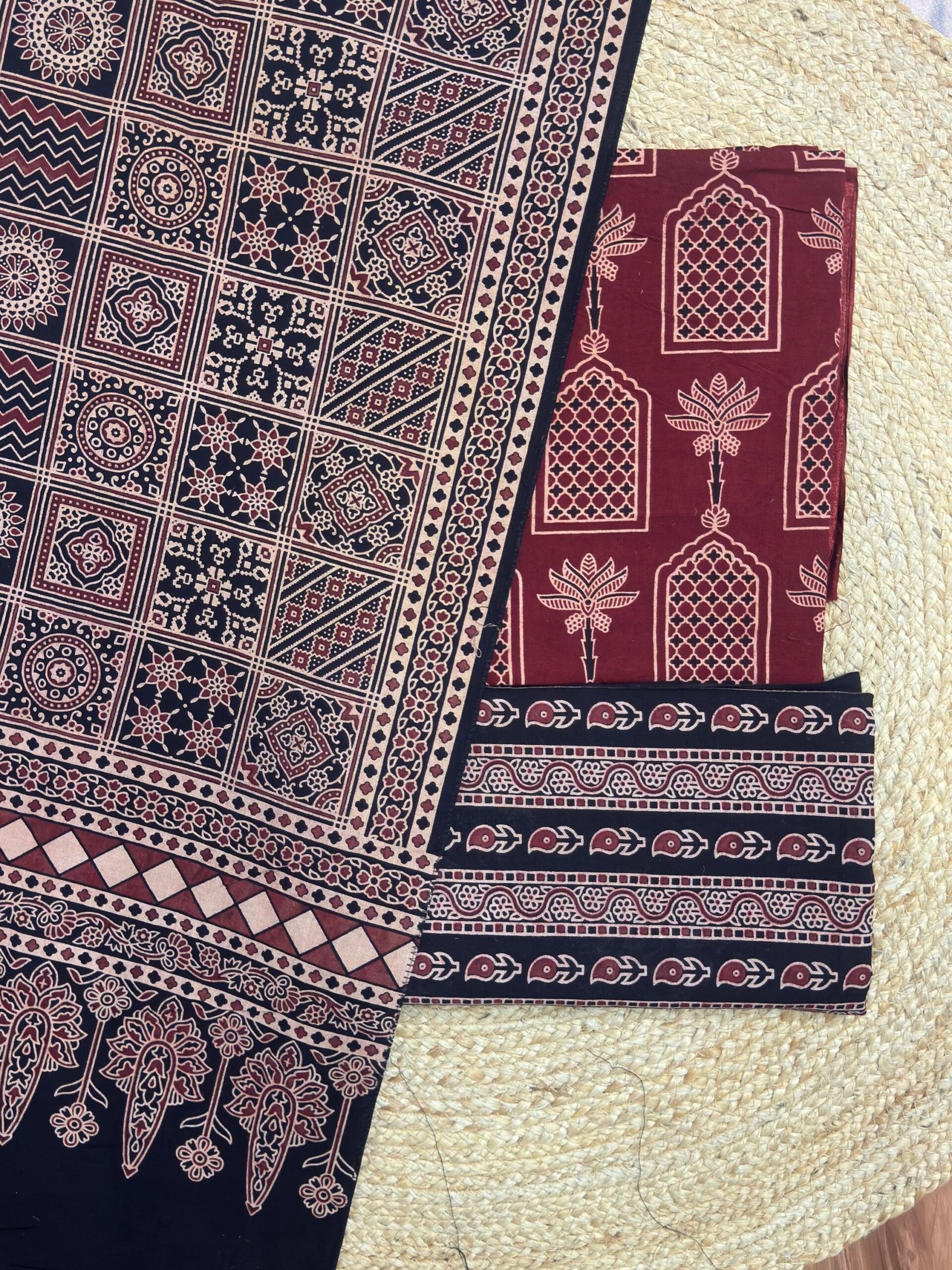 Pure Cotton Ajrakh Screen Print 3-Piece Suit 27