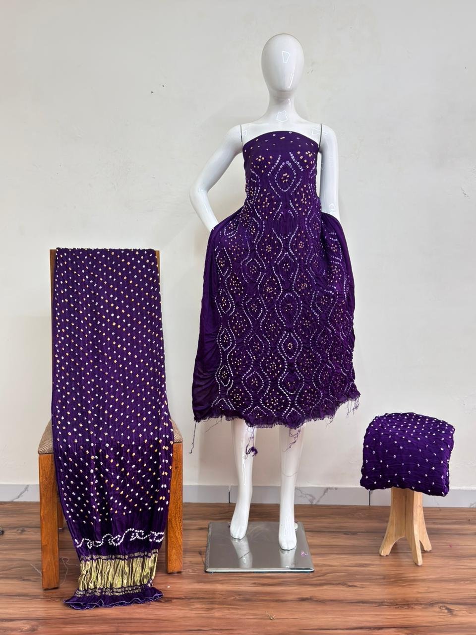 Bandhani Suit – Modal Silk Fancy Barik Bandhej 33